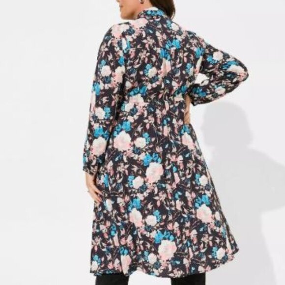 Torrid Midi Floral Button Front Shirtdress 2X/18-20 - Picture 2 of 12
